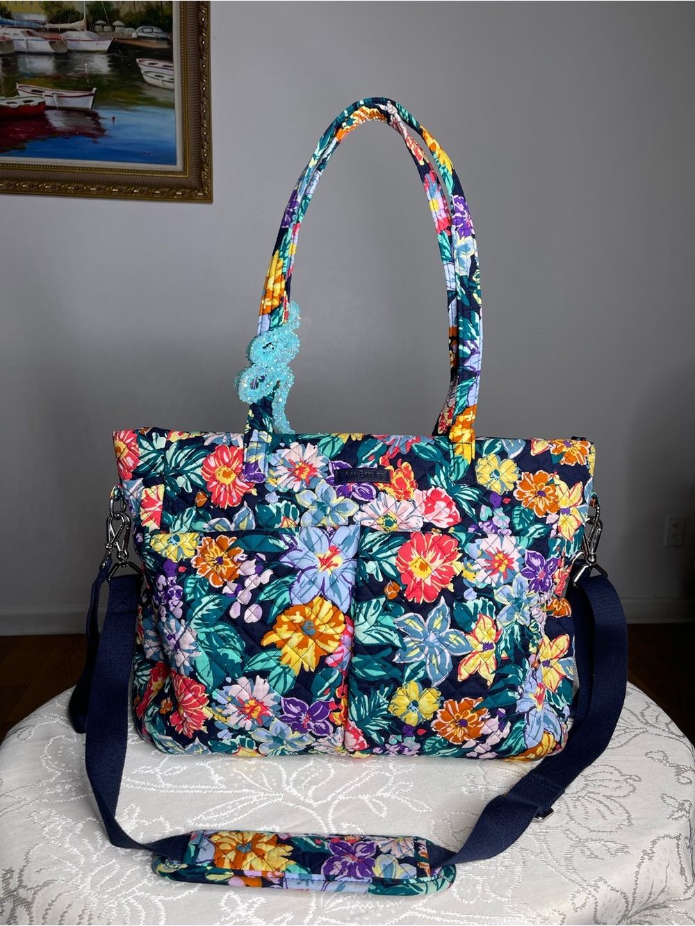 🌺 Vera Bradley Multi-Pocket Crossbody Tote Bag in "Indiana Rose" 🌺